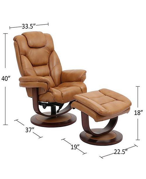 Furniture Faringdon Leather Euro Chair & Ottoman & Reviews Furniture