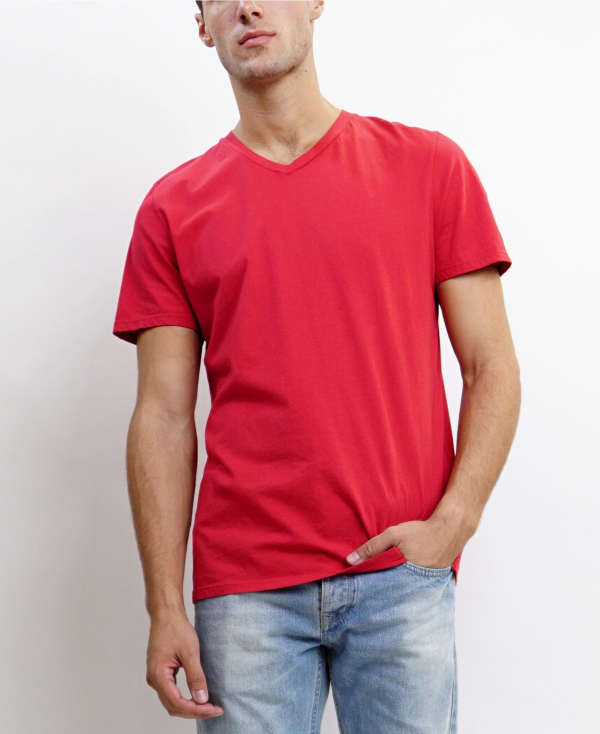 Coin 1804  Mens Cotton Jersey Short-Sleeve V-Neck T-Shirt