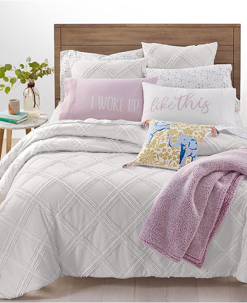 Martha Stewart Collection Chenille Trellis 2-Pc. Twin/Twin XL Comforter Set, Created for Macy&#39;s ...