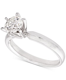 Certified Diamond Solitaire Ring (1 ct. t.w.) in 14k White Gold