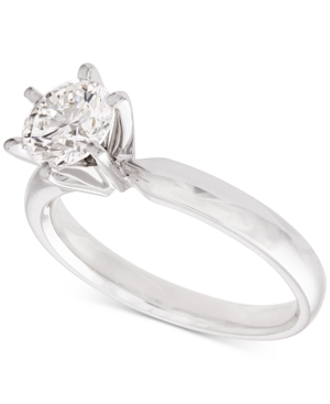 image of Certified Diamond Solitaire Ring (1 ct. t.w.) in 14k White Gold