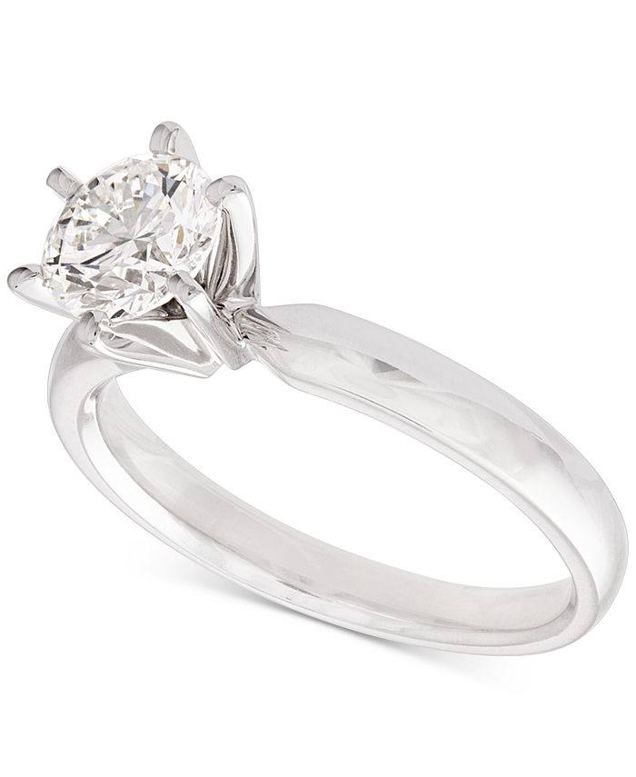 Macy's - Certified Diamond Solitaire Ring (1 ct. t.w.) in 14k White Gold