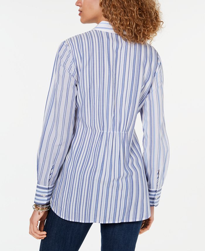 Tommy Hilfiger Tie-Waist Button-Down Tunic Top, Created for Macy's - Macy's