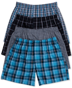 Hanes Men's 4-Pk Platinum Stretch Woven Boxers