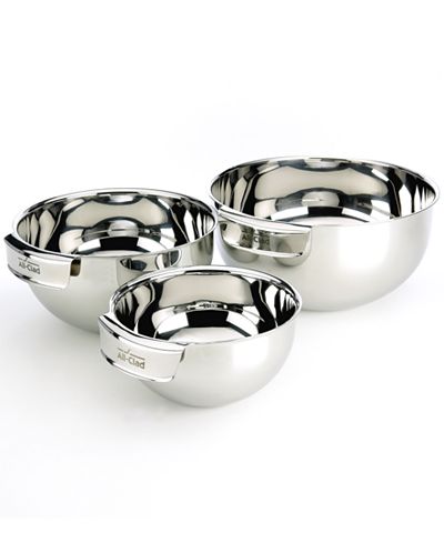 All-Clad Stainless Steel 3 Piece Mixing Bowl Set