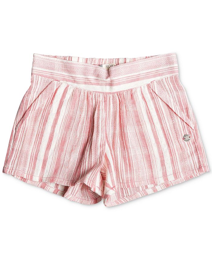 Roxy Little & Big Girls Striped Cotton Shorts - Macy's