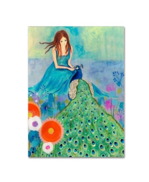 Trademark Global Wyanne 'peacock Garden' Canvas Art In Multi