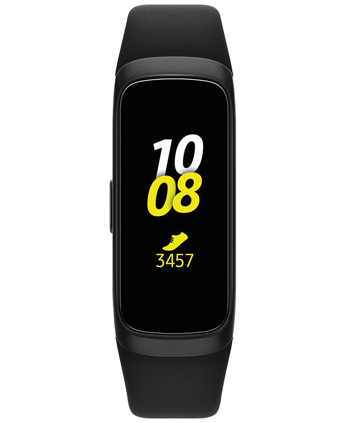 Samsung - Unisex Galaxy Fit Black Elastomer Strap Smart Watch .95"