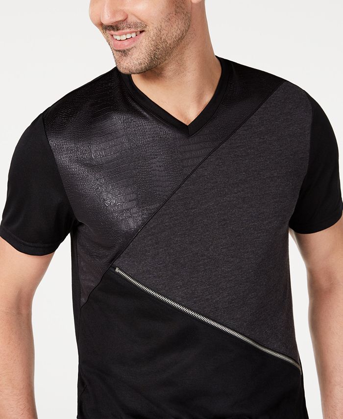 INC International Concepts INC Men's VNeck Mixed Media TShirt