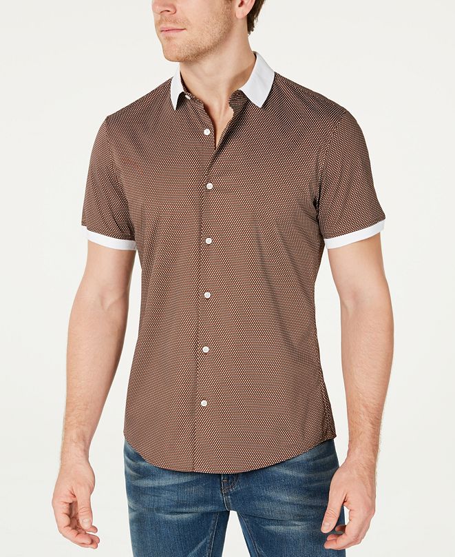 Michael Kors Men's SlimFit Stretch PindotPrint Shirt & Reviews