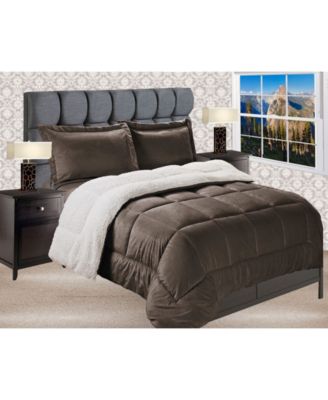 Elegant Comfort Micromink/Sherpa Reversible Down Alternative Microsuede 2-Pc. Comforter Sets, Twin