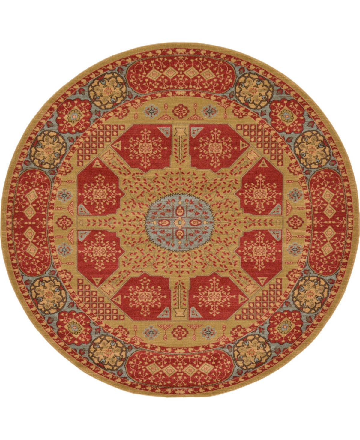Bayshore Home Wilder Wld3 8' x 8' Round Area Rug - Red