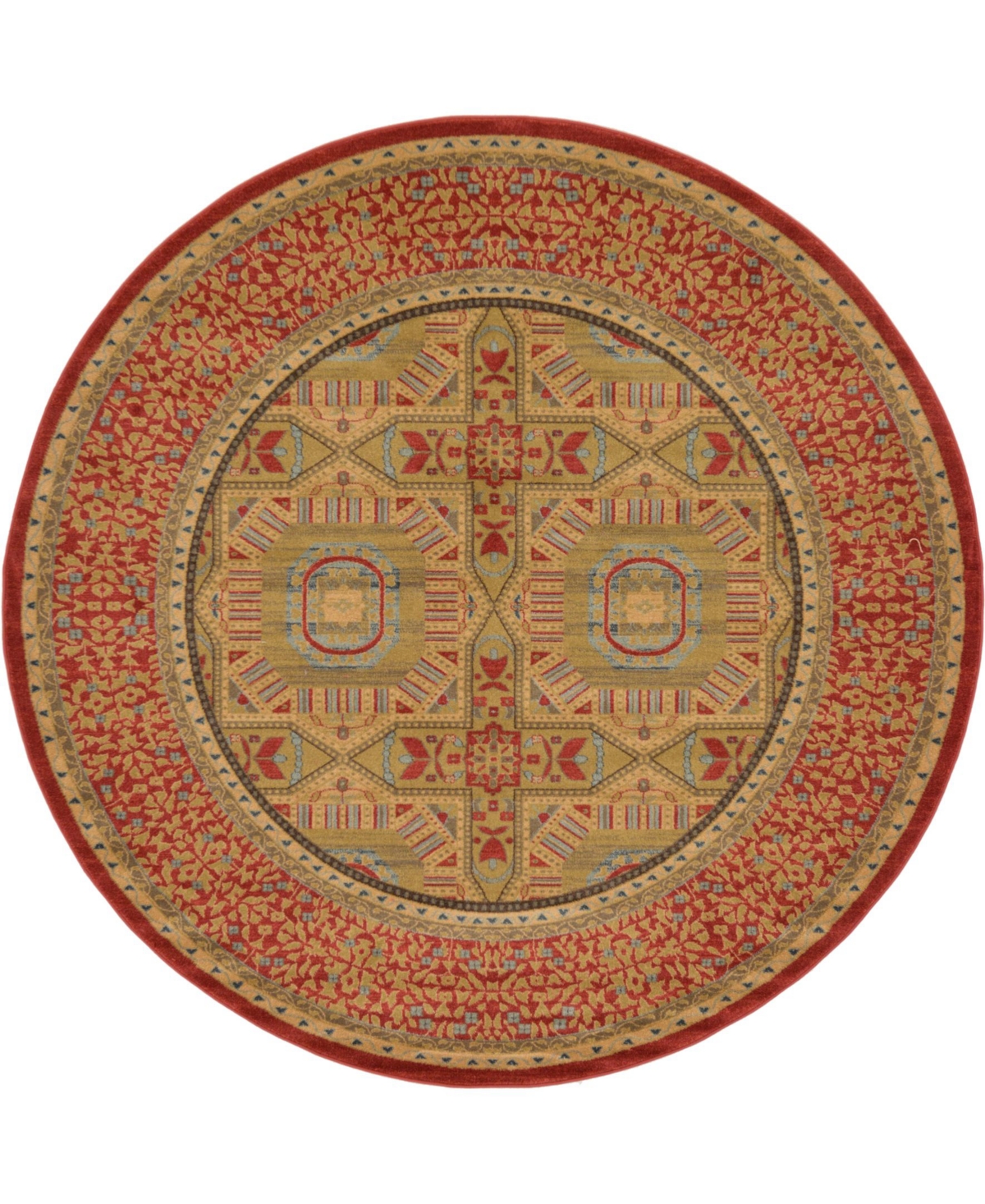 Bayshore Home Wilder Wld6 8' x 8' Round Area Rug - Red
