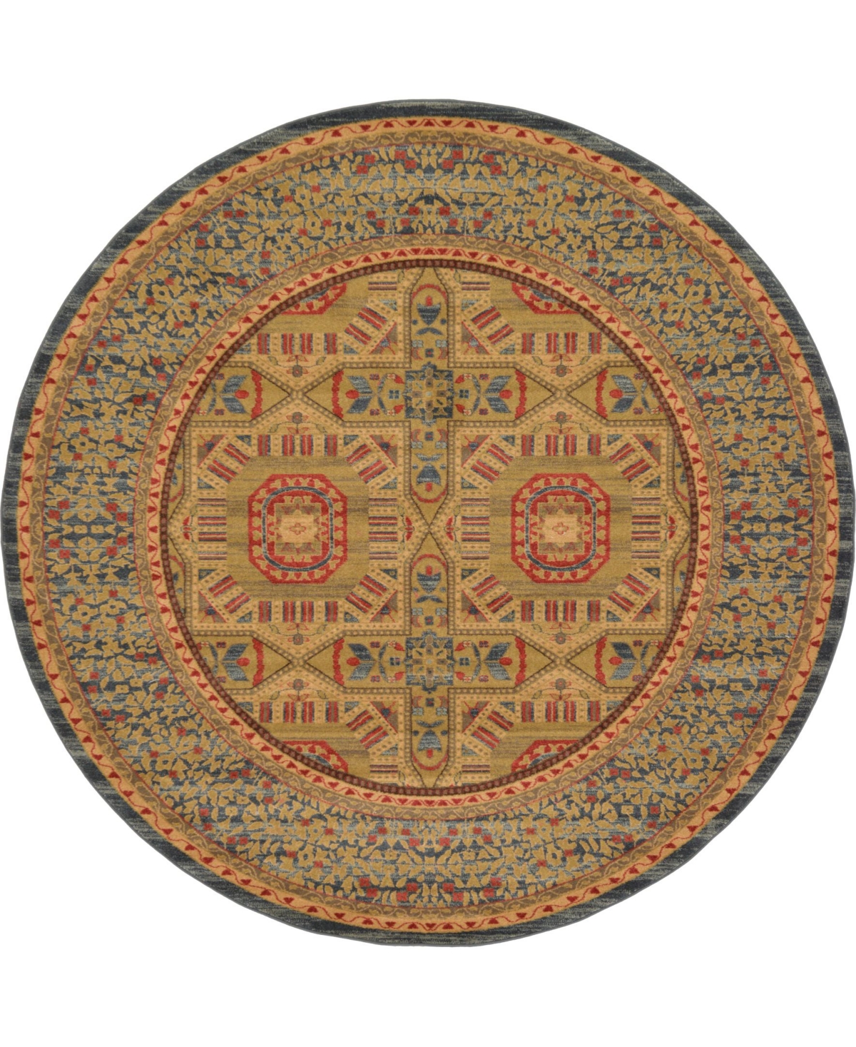 Bayshore Home Wilder Wld6 8' x 8' Round Area Rug - Blue