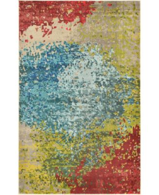 CLOSEOUT! Bayshore Home Newwolf New3 Blue 5' x 8' Area Rug - Macy's
