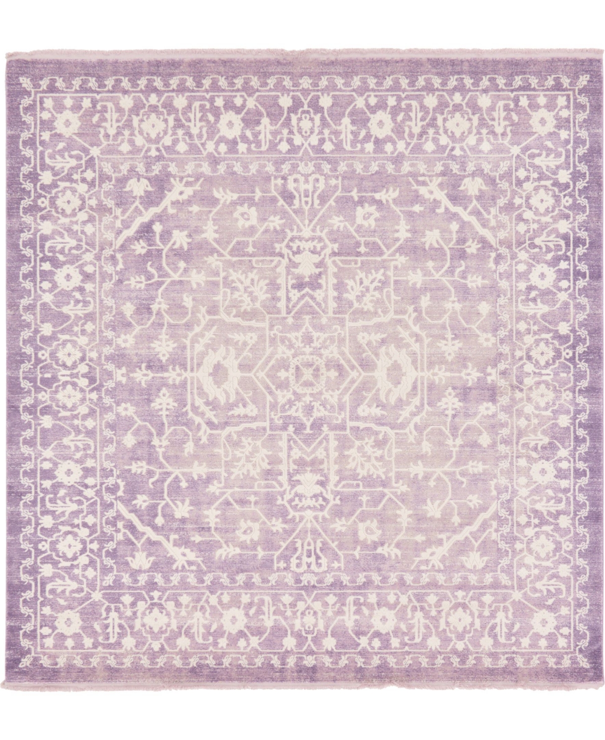 Bayshore Home Norston Nor1 8' x 8' Square Area Rug - Purple