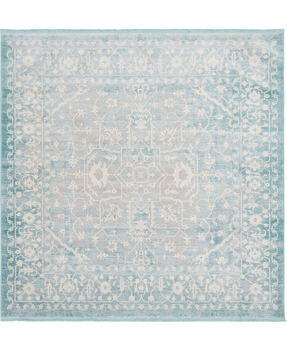 Bayshore Home Norston Nor1 8' x 8' Square Area Rug - Blue