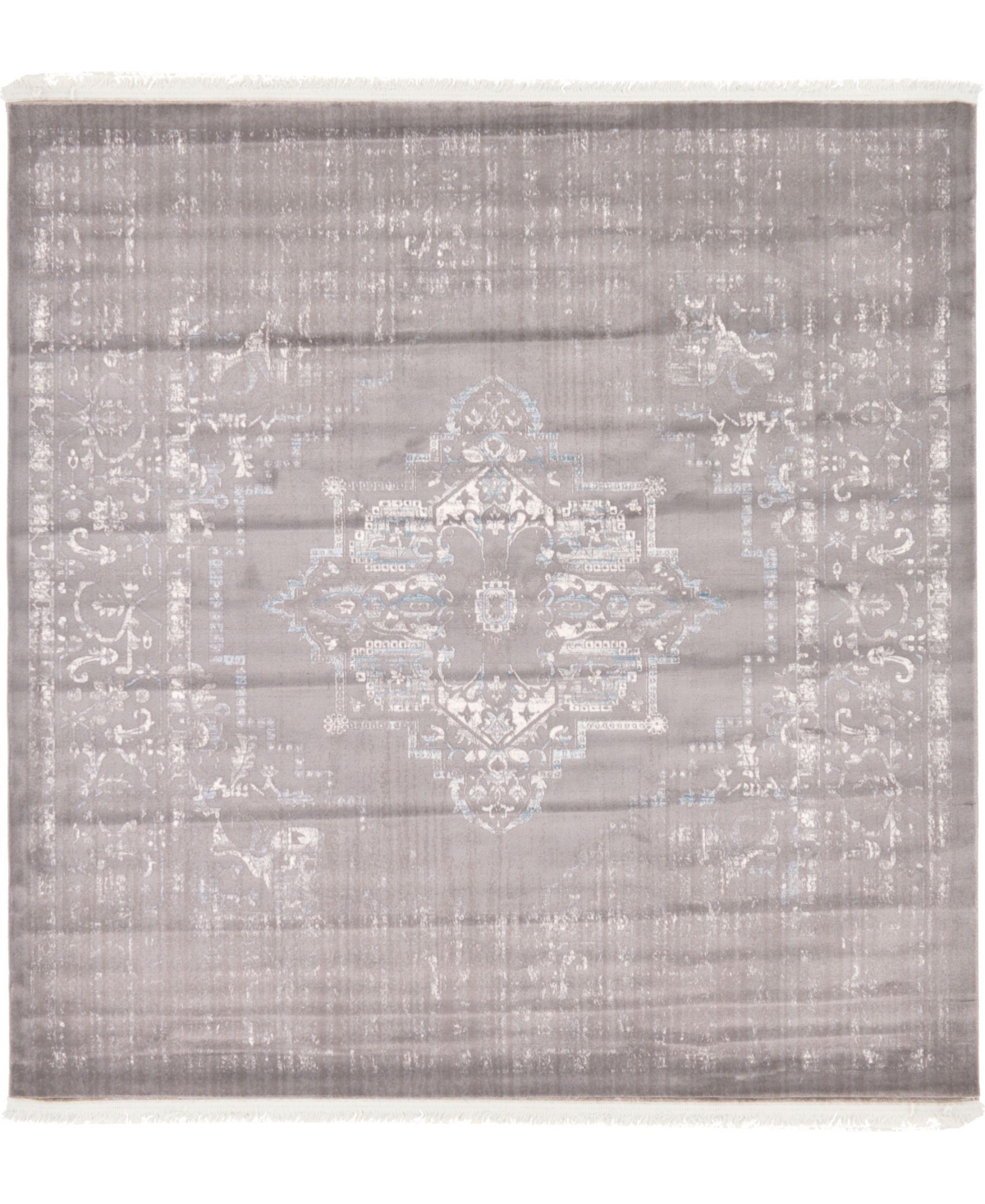 Bayshore Home Norston Nor2 8' x 8' Square Area Rug - Gray