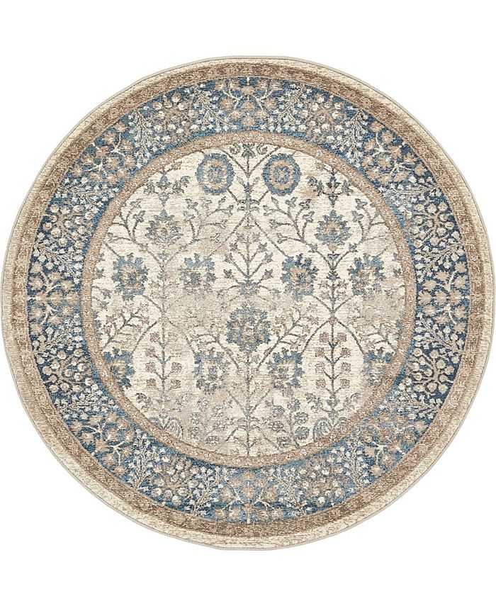 Bayshore Home Bellmere Bel3 Ivory 5' x 5' Round Area Rug Macy's