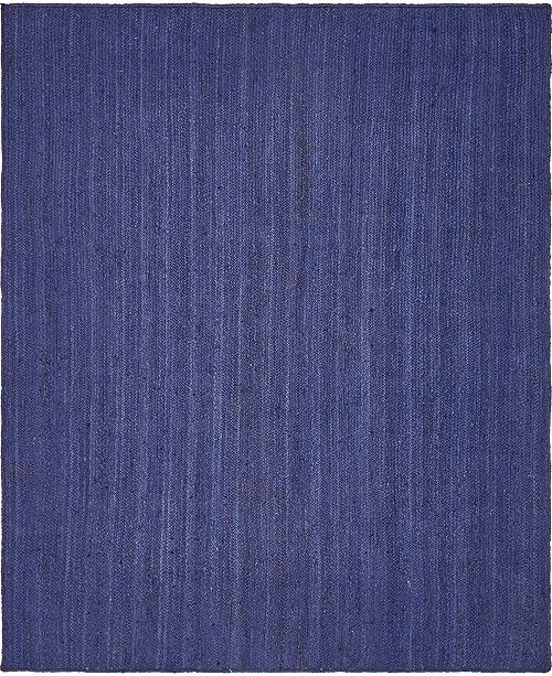 Bridgeport Home Braided Jute B Bjb5 Navy Blue 8 X 10 Area Rug Reviews Rugs Macy S