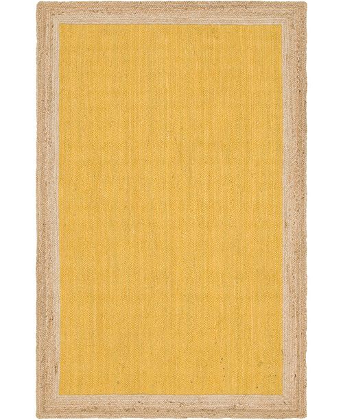 Bridgeport Home Braided Jute A Bja4 Yellow 5 X 8 Area Rug Reviews Rugs Macy S