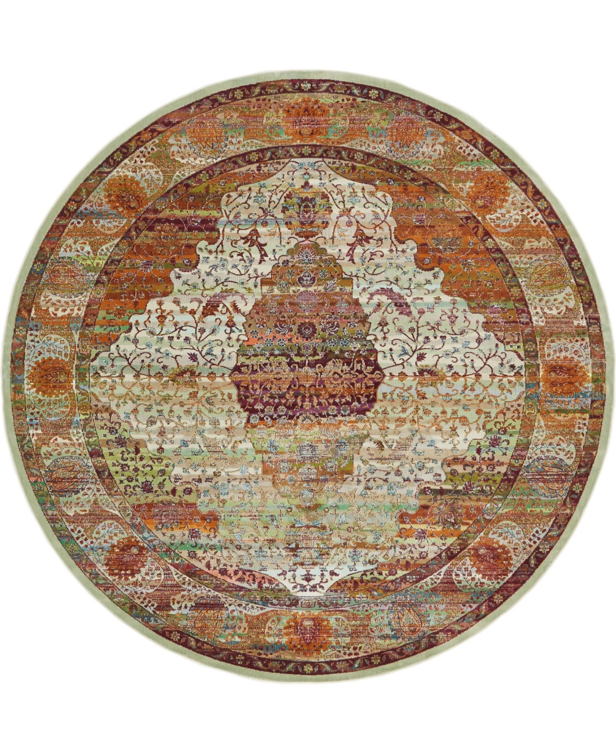 Bayshore Home Kenna Ken6 Ivory 8' 4in x 8' 4in Round Area Rug - Ivory