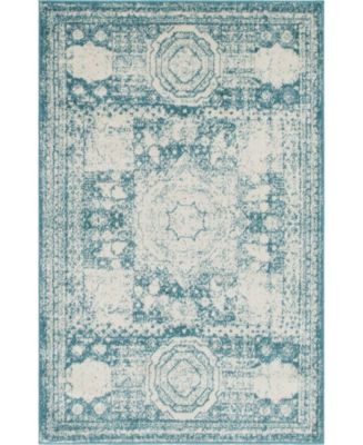 Bayshore Home Mobley Mob2 Turquoise 4' x 6' Area Rug - Macy's