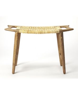 Butler Tristan Wood and Rattan Stool