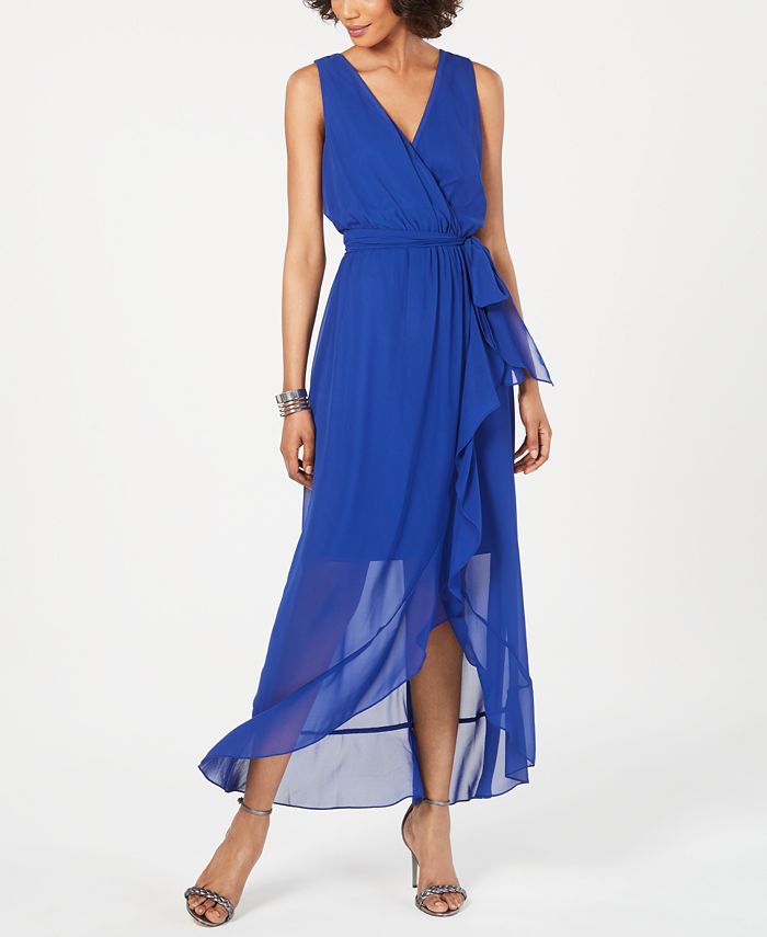 SL Fashions - Surplice High-Low Maxi Dress