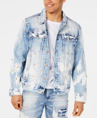 Shop Jordan Craig Mixed Camo Denim Jacket 91525-WDLD blue