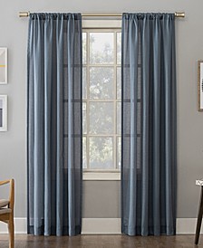 Amalfi 54" X 84" Linen Blend Textured Sheer Rod Pocket Curtain Panel 