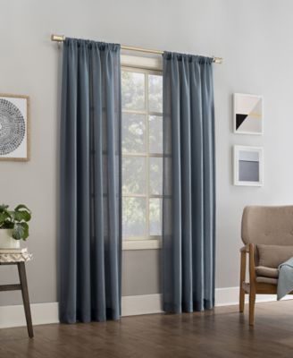 No. 918 Amalfi Linen Blend Textured Semi-Sheer Rod Pocket Curtain Panel