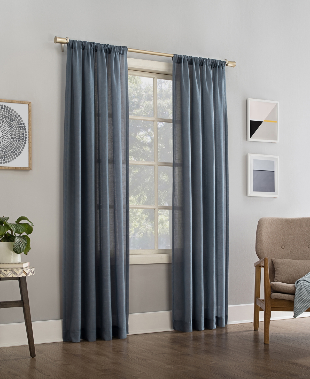 Amalfi Linen Blend Textured Semi-Sheer Rod Pocket Curtain Panel