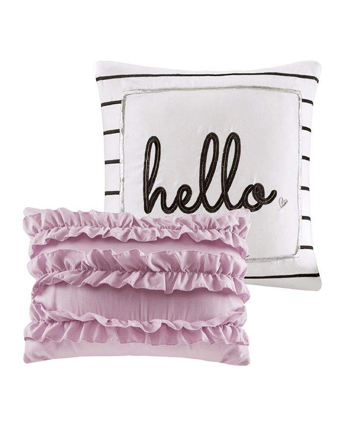 Intelligent Design CLOSEOUT! Zoey Twin/Twin XL 4Pc. Metallic Triangle Print Duvet Cover Set