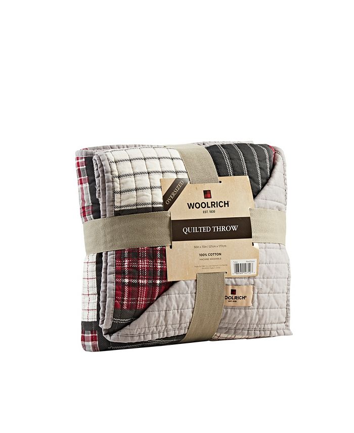 Woolrich Tulsa 50" x 70" Oversized Plaid Print Cotton Quilted Throw