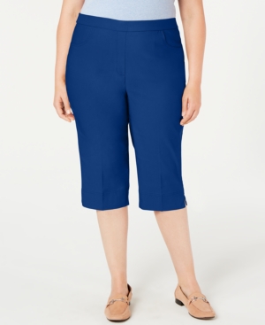 Alfred Dunner Plus Size Classic Capri Pants In Navy
