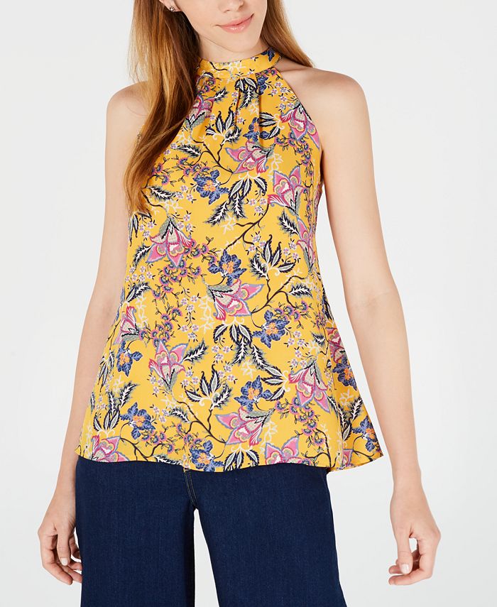 Maison Jules Floral-Print Halter Top, Created for Macy's - Macy's