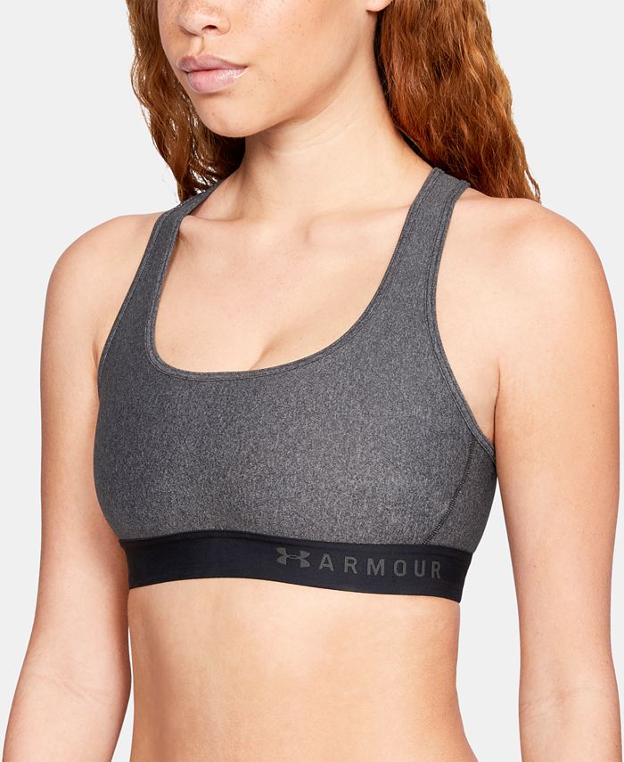Under Armour Women's Heathered Cross-Back Medium-Support Compression Sports  Bra - Macy's
