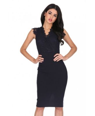 AX Paris V-Neck Lace Midi Dress - Macy's