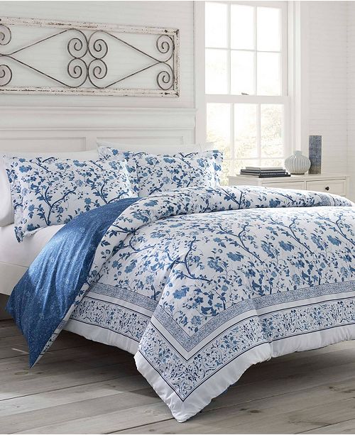 Laura Ashley Charlotte China Blue Duvet Set Full Queen