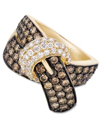 Le Vian - Chocolate Diamond (2-1/6 ct. t.w.) and White Diamond (3/8 ct. t.w.) Buckle Ring in 14k Gold