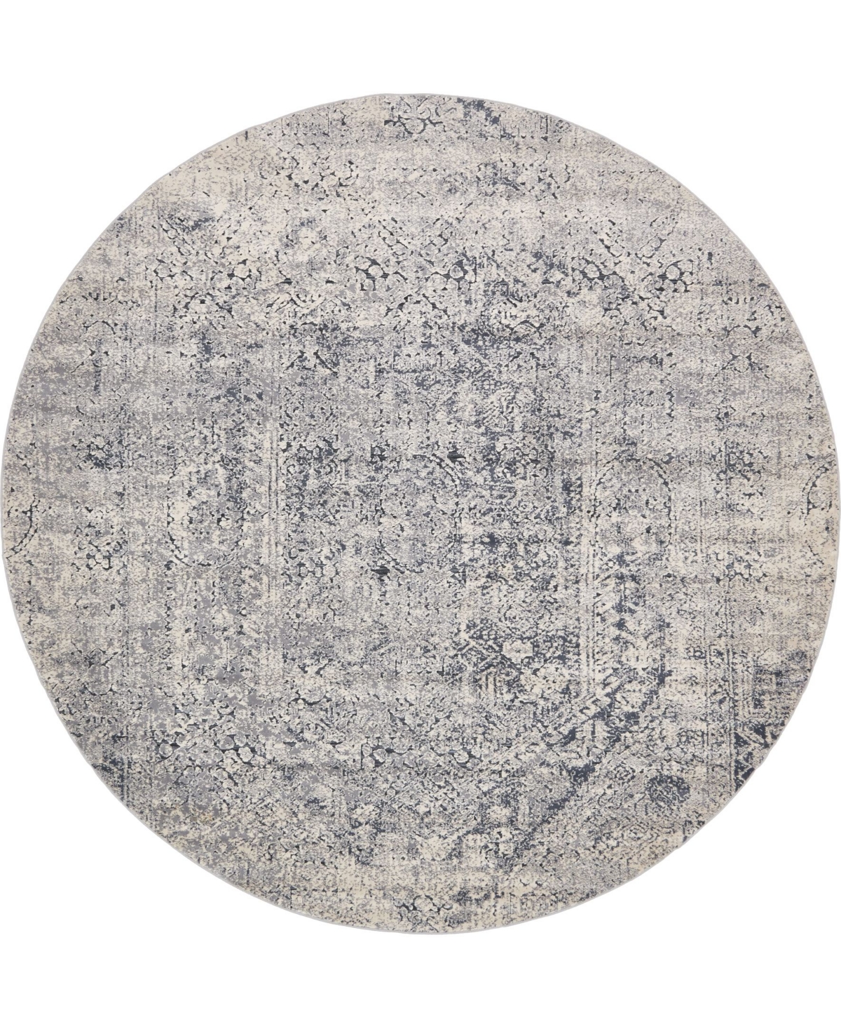 Bayshore Home Odette Ode1 8' x 8' Round Area Rug - Gray