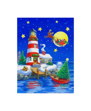 Trademark Global Geraldine Aikman 'striped Lighthouse' Canvas Art In Multi