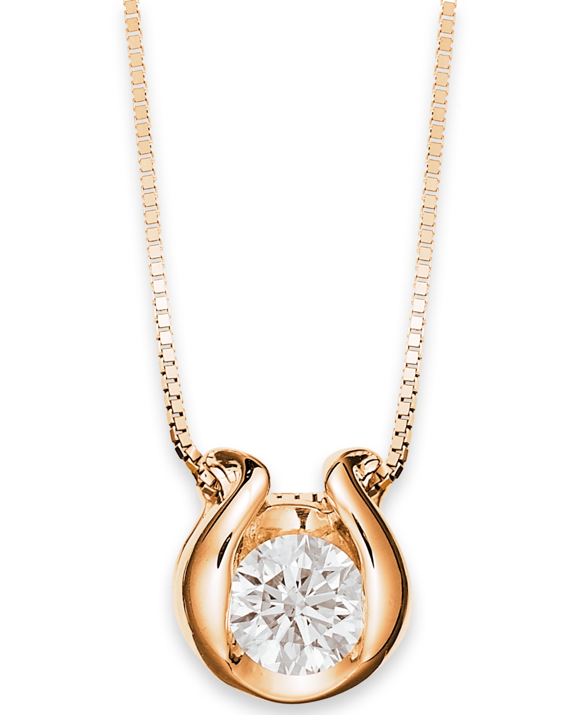 Bezel-Set Diamond (1/12 ct. t.w.) Pendant Necklace in 14k Gold - White Gold