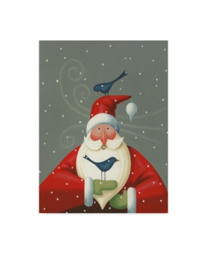 Trademark Global Margaret Wilson 'santa With Bluebirds' Canvas Art In Multi