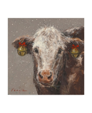 Trademark Global Mary Miller Veazie 'patty The Brown Christmas Cow' Canvas Art In Multi