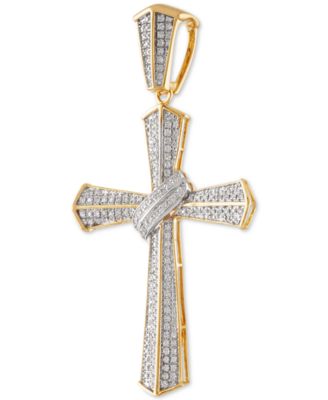 Diamond Cluster Cross Pendant (1/2 ct. t.w.) in 10k Gold