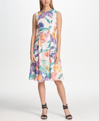 DKNY - Chiffon Printed Midi Dress