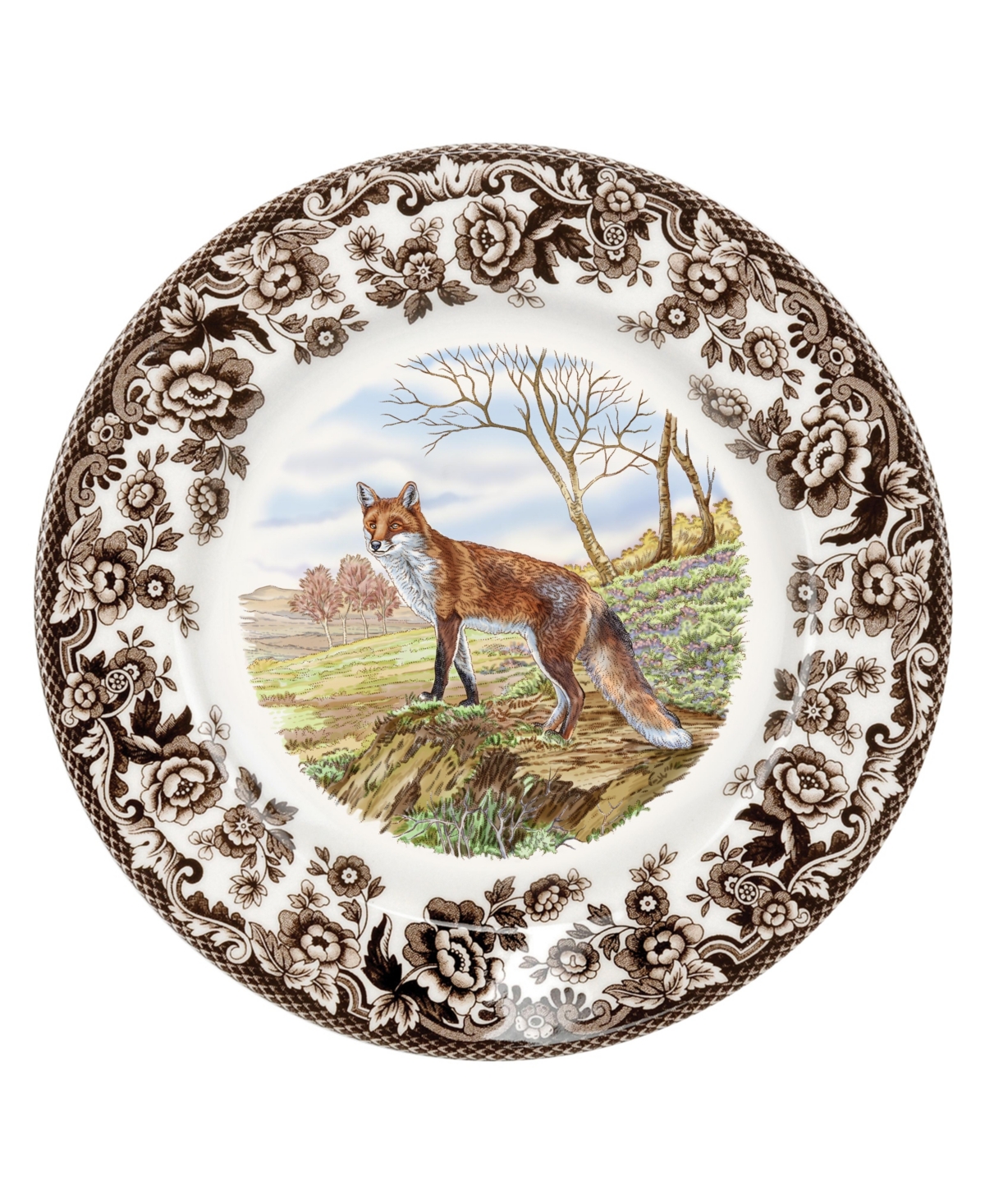 Woodland Red Fox Salad Plate - Brown