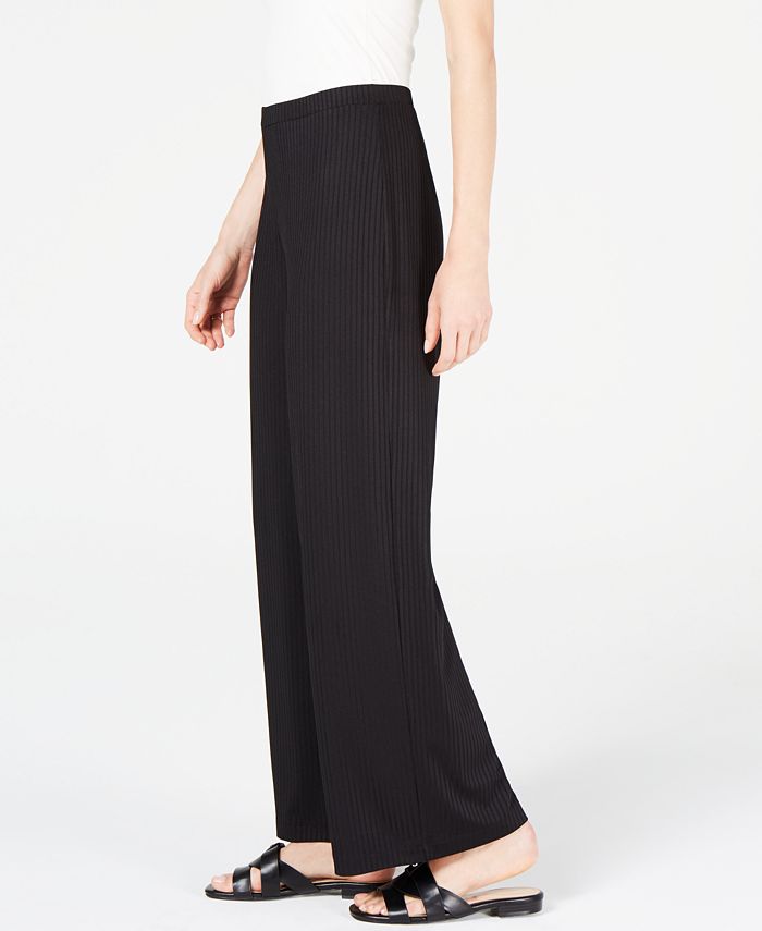 JM Collection Ribbed Wide-Leg Pull-On Pants, Created for Macys - Macy's